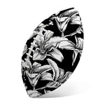 Black And White Lily Pattern Print Rugby Ball