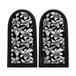 Black And White Lily Pattern Print Skillet Handle Cover