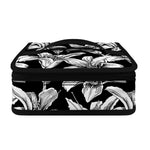 Black And White Lily Pattern Print Small Lunch Bag