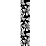 Black And White Lily Pattern Print Table Runner