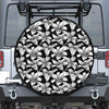 Black And White Lily Pattern Print Tire Cover