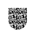 Black And White Lily Pattern Print Toilet Lid Cover