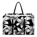 Black And White Lily Pattern Print Utility Tote Bag