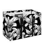 Black And White Lily Pattern Print Utility Tote Bag