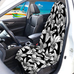 Black And White Lily Pattern Print Waterproof Car Seat Cover
