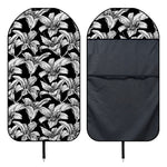 Black And White Lily Pattern Print Waterproof Car Seat Cover