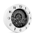 Black And White Lotus Flower Print Alarm Clock