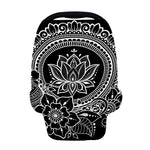 Black And White Lotus Flower Print Baby Seat Cover
