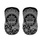 Black And White Lotus Flower Print Bar Stool Covers