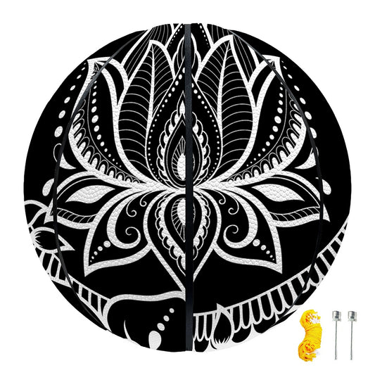 Black And White Lotus Flower Print Basketball