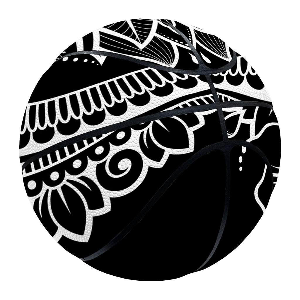 Black And White Lotus Flower Print Basketball