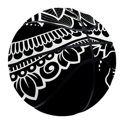 Black And White Lotus Flower Print Basketball
