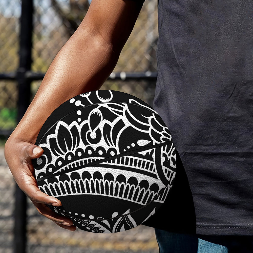 Black And White Lotus Flower Print Basketball