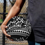 Black And White Lotus Flower Print Basketball