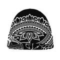Black And White Lotus Flower Print Beanie
