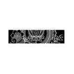 Black And White Lotus Flower Print Bed Runner