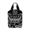 Black And White Lotus Flower Print Bible Tote Bag
