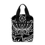 Black And White Lotus Flower Print Bible Tote Bag