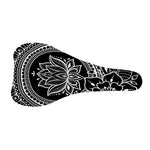 Black And White Lotus Flower Print Bicycle Seat Cover