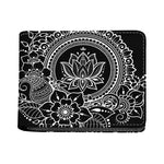 Black And White Lotus Flower Print Bifold Wallet