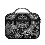 Black And White Lotus Flower Print Briefcase Bible Bag