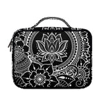 Black And White Lotus Flower Print Briefcase Bible Bag