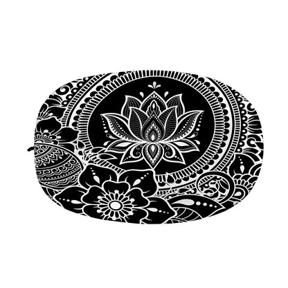 Black And White Lotus Flower Print Car Side Mirror Covers