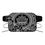 Black And White Lotus Flower Print Car Windshield Snow Cover