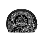 Black And White Lotus Flower Print Coin Purse