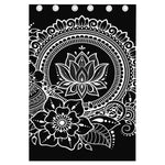 Black And White Lotus Flower Print Curtain