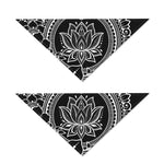 Black And White Lotus Flower Print Dog Bandana
