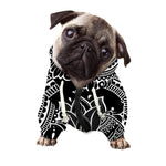 Black And White Lotus Flower Print Dog Zip Up Hoodie