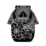 Black And White Lotus Flower Print Dog Zip Up Hoodie