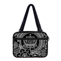 Black And White Lotus Flower Print Double Strap Bible Bag