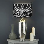 Black And White Lotus Flower Print Drum Lamp Shade