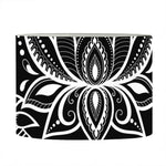 Black And White Lotus Flower Print Drum Lamp Shade