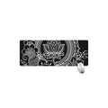 Black And White Lotus Flower Print Extended Mouse Pad