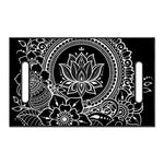 Black And White Lotus Flower Print Golf Cart Seat Cover
