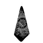Black And White Lotus Flower Print Hand Towel