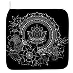 Black And White Lotus Flower Print Hand Towel