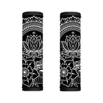 Black And White Lotus Flower Print Handle Covers