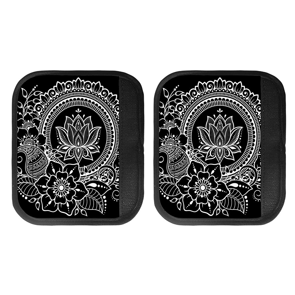 Black And White Lotus Flower Print Handle Covers