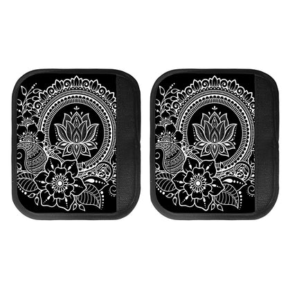 Black And White Lotus Flower Print Handle Covers