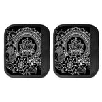 Black And White Lotus Flower Print Handle Covers