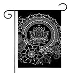 Black And White Lotus Flower Print House Flag