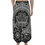 Black And White Lotus Flower Print Lantern Pants