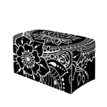 Black And White Lotus Flower Print Leather Tissue Box Cover