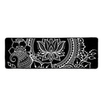 Black And White Lotus Flower Print Long Kitchen Mat