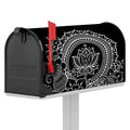 Black And White Lotus Flower Print Mailbox Cover