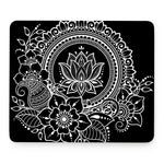 Black And White Lotus Flower Print Mouse Pad